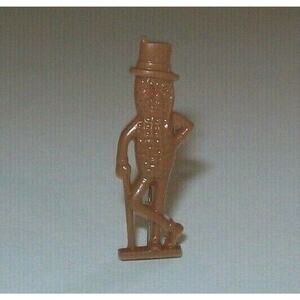 Mr Peanut Brown Lapel Pin Planters Nuts Pinback Original Plastic Vintage 1950's